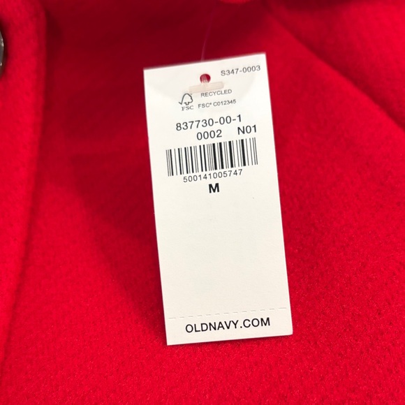 Old Navy Red Relaxed Button-Front Mac Coat/NWT/M - Picture 10 of 16